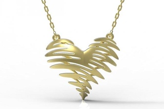 pendant 86 gold diamond jewelry ring ruby sapphire emerald valentines wedding jewellery heart love 3d print model - Mito3D