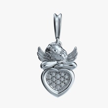 pendant angel v1 valentine cupid cherub 3d model printing printable cnc stl obj 3dm jewelry jewel jewellry gold silver diamond 3d print model - Mito3D