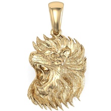 pendant angry lion 3d print model in pendants 3dexport jewelry head printable goldangry silver necklaces 3d print model - Mito3D