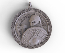pendant barbarian free jewelry cast russian decoration cnc printing figurine gift man viking slav celt axe shield pattern 3d print model - Mito3D