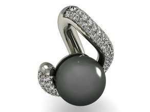 pendente nero perla 3d stampa modello in ciondoli 3dexport gioielleria gemma platino lusso splendente prezioso stampabile brillante marchesa pera moda bellezza oro argento rubino diamante 3d print model - Mito3D