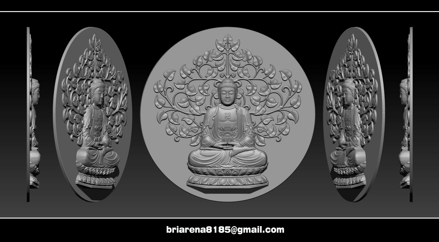 pendant buddha - stl- obj ztl 3d print model in pendants 3dexport 3dmodel art sculpture statue stl bodhisattva bas-relief jewelry buddhism bodhidharma carving goddess mercy budha 3D print model - Mito3D