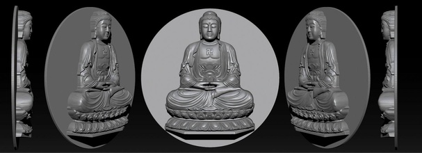 pendant buddha - stl- obj ztl 3d print model in pendants 3dexport 3dmodel art sculpture statue stl bodhisattva bas-relief jewelry buddhism bodhidharma carving goddess mercy budha 3d print model - Mito3D