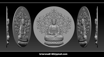 pendant buddha - stl- obj ztl 3d print model in pendants 3dexport 3dmodel art sculpture statue stl bodhisattva bas-relief jewelry buddhism bodhidharma carving goddess mercy budha 3d print model - Mito3D