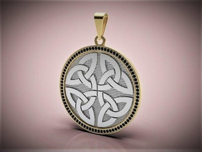 pingente céltico enfeite 001 joalheria ouro Branco joias diamantes 3d print model - Mito3D