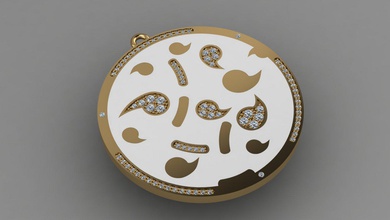 ciondolo moneta gocce gioielli disco di platino lusso lucente preziosi stampabile brillante la marchesa pera bellezza oro argento diamante perla ciondoli amuleto stella art 3d print model - Mito3D