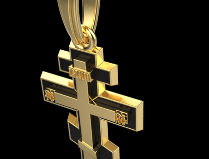 pendente attraversare ciondoli gioielleria prezioso gemma gioiello jesu Gesù religione Cristo diamante brillante oro sross argento religiou oggetto splendente 3d print model - Mito3D