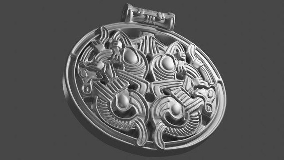 pendentif dragons 3d impression modèle pendentifs dragon antique kyiv argent bijoux 3d print model - Mito3D