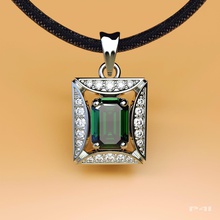 pendant emerald diamonds 3d print model in pendants 3dexport diamond gold silver jewelry jewellery jewel cnc stl printing trappings gem stone 3d print model - Mito3D