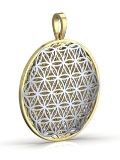 pendant flower of life 3d print model in pendants 3dexport gold silver jewelry jewellery 3d print model - Mito3D