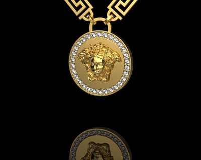 pendant gorgona 1823 pendants jewelry 3d cad 3dmodel bracelet ring earring rhino matrix zbrush keyshot magics rend rendering modeling jewellery medusa 3d print model - Mito3D