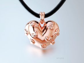pendant has heart gold jewel jewelry 3d model jeweler cnc stl print printing 3d print model - Mito3D