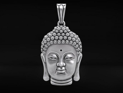 pingente cabeça Buda pingentes budismo joalheria jóias religioso Índia religião meditação budista gautama monge bodhisattva budda amuleto talismã 3d print model - Mito3D