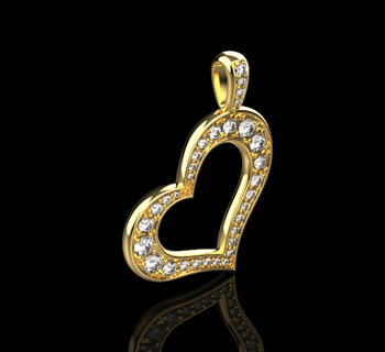 pendant heart 745 006 pendants jewelry 3d cad 3dmodel bracelet ring earring rhino matrix zbrush keyshot magics rend rendering modeling jewellery 3d print model - Mito3D