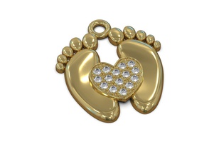 pendant heel baby gold symbol silver child jewel jewelry love 3d print model - Mito3D