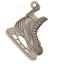 pendant ice hockey skates gold silver jewelry stl print 3d print model - Mito3D