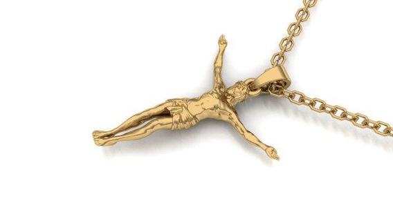 Anhänger Jesus drucken Gold Silber Halskette Texturen 3d print model - Mito3D