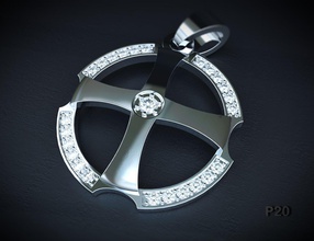 pendant jewelry gold silver cross jewellery jewel cnc printing diamond 3d print model - Mito3D