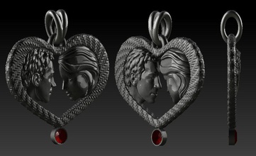 ciondolo amante matrimonio amore gioielli argento il romanticismo regalo oro 3d 3d print model - Mito3D