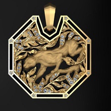 anhänger magerit schatten 3d drucken modell 3dexport schmuck silber gold diamant mode engagement juwel design hochzeit emaille puma panthere pantera tiger katze pantere 3d print model - Mito3D