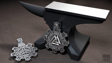kolye runeler 3d yazdır model in 3dexport viking muska gümüş sembol valknut baskı ziynet dekorasyon desen lüks koruma süs balmumu yazdırılabilir mücevher 3d print model - Mito3D