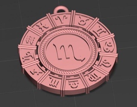 pendant scorpion 3d print model in pendants 3dexport zodiac jewerly 3d print model - Mito3D