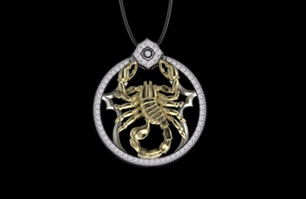 ciondolo scorpione scorpion gioielli argento gemma ciondoli lo oroscopo mascotte medaglione presente stelle zodiac 3d print model - Mito3D