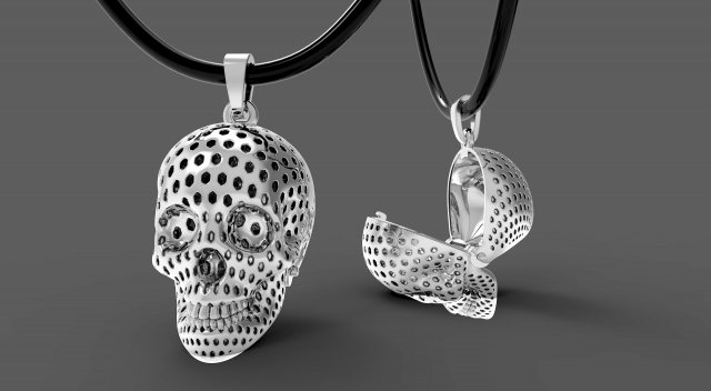 pingente crânio favo mel abelha joalheiro fechadura robusto motociclista Projeto prata 3D print model - Mito3D