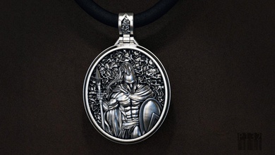 Anhänger spartan-l jeweleyr Silber gold spartan König leonidus modell drucken Krieger Halskette sculpt cnc Wachs bedruckbar ist Stil Mode 3d print model - Mito3D
