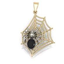 pendentif toile d'araignée bijoux le diamant la femelle brillant l'araignée web imprimable cad de mariage gem exclusif mode or rhiho cnc 3d print model - Mito3D