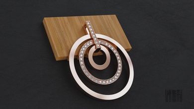 colgante pendiente columpio anillos joyero oro modell impresión circulo estereolitografía lujo diseño joyería cera imprimible estilo Moda diamantes 3d print model - Mito3D