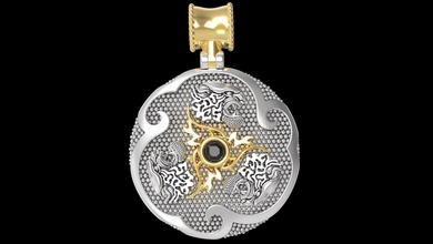 pendant tiger gold silver jewellery jewelry 3d print model - Mito3D
