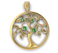 pendant tree wood gold jewelry gem silver printable nature 3d print model - Mito3D