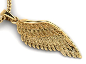 kanat kolye takı tüy melek yazdırılabilir altın canavar vahşi Gümüş stl Görünümüdür n cad doğa baskı hayvan 3d print model - Mito3D
