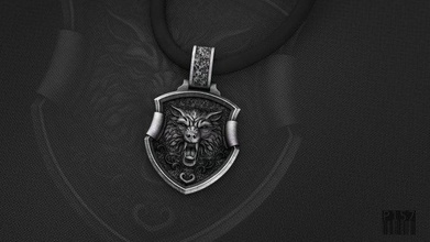 pendant wolf print printing animals werewolf organics stereolithography ornament jewellery wax printable style brutal 3d print model - Mito3D