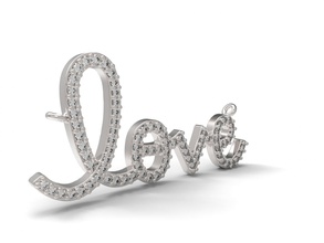 pendants latter love jewelry jewellery jewel rhino3d 3dmodel 3dprint 3d print model - Mito3D