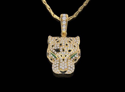 ciondoli pantera oro squillare gioielleria orecchini panthere panthera panter braccialetto pendente collana 3d print model - Mito3D