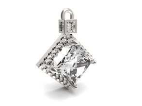pendants solitare princess jewelry jewel rhino3d gold14k silver 3dmodel 3dprint 3dm 3d print model - Mito3D