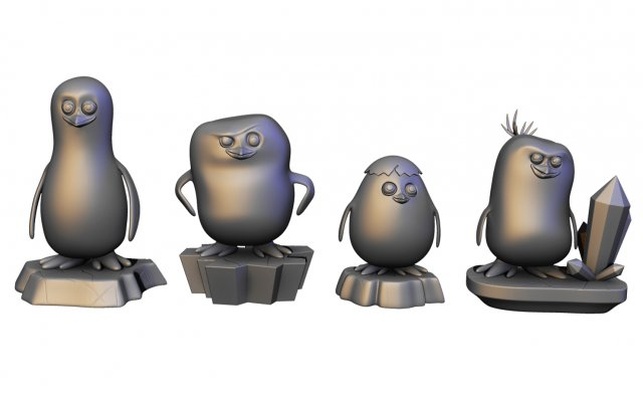 penguins of madagascar figures 3d print model in monsters & creatures 3dexport toys toy penguin kids figurine character cartoon animal cute zoo game miniatures statue printing 3d print model - Mito3D