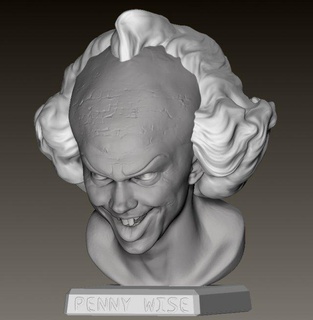 centavo sabio busto figuritas terror película payaso asesino ficción globo 3d print model - Mito3D