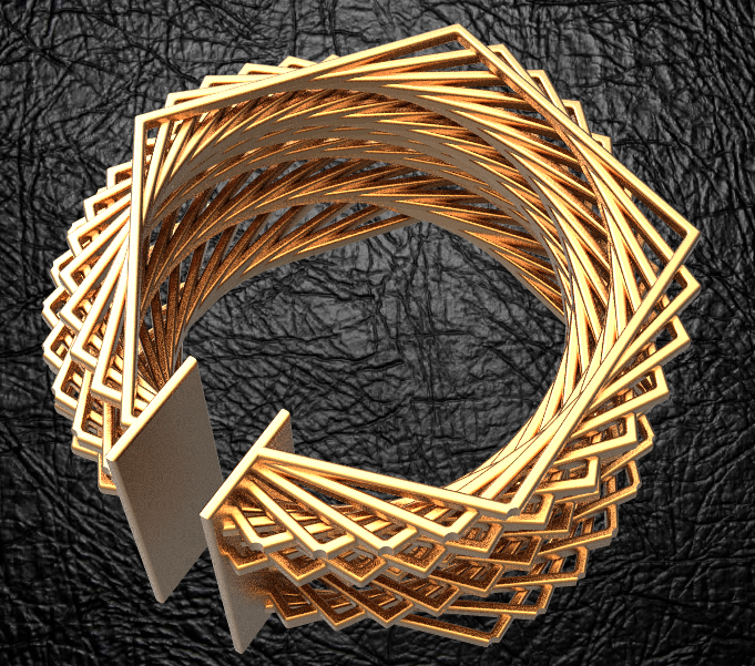 pentagono bracciale braccialetto gioielli moderna elegante 3D print model - Mito3D
