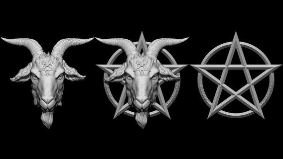 pentagramma ciondoli gioielleria simbolo Modelli Satana Lucifero male demone belzebù convocare inferno religioso diavolo fantasia buio arte angelo 3d print model - Mito3D