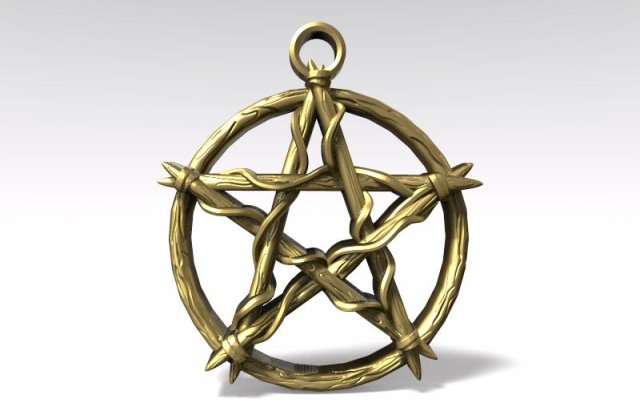 pentagramma nodo pendente 3d stampa modello in ciondoli 3dexport celtico gioielleria gioiello magia arte 3D print model - Mito3D