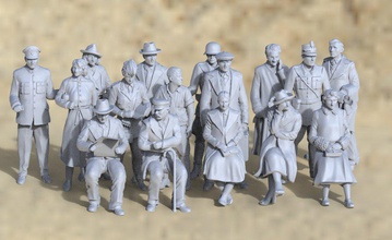 personas 3d impresión modelo in figuritas 3dexport alemán soldado antiguo mujer hombre policía abuela abuelo conductor cartero controlador adolescentes persona humano hembra 3d print model - Mito3D