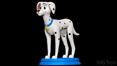 perdido 101 dálmatas coloco fragmento Disney cão fêmea canino focinho Preto branco mamífero pata peludo 3d print model - Mito3D