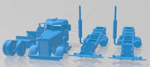 Peterbilt 281 duel imprimable rc miniz camion fente scalextric tamiya loisir 3d print model - Mito3D
