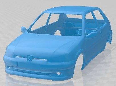 peugeot 106 rallye s2 imprimable corps voiture automobile fente scalextric rc miniz tamiya loisir micro 3d print model - Mito3D