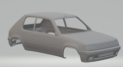 peugeot 205 3d impressão modelo in veículo 3dexport diecast slot car slotcar fenda carro quente hotwheels rc 3d print model - Mito3D