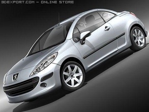 peugeot 207 cc 3d model in sport cars 3dexport cabrio coupe roadster hardtop france french funcar 2007 2008 2009 3d print model - Mito3D