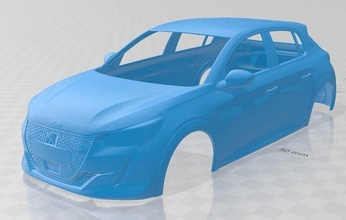 peugeot 208 2020 yazdırılabilir vücut araba yuva ölçülü Tamiya rc miniz hobi mikro 3d print model - Mito3D